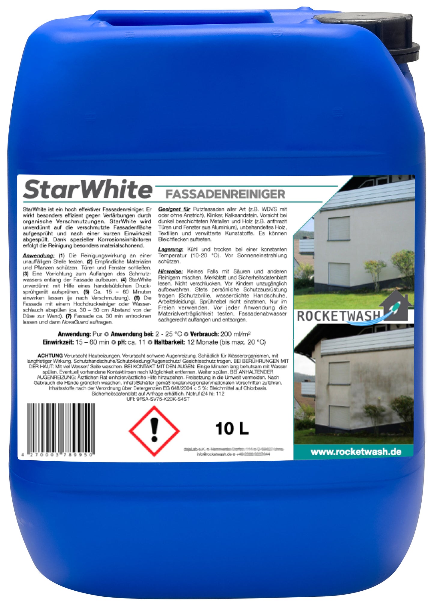 StarWhite - Fassadenreiniger (10 Liter Kanister)